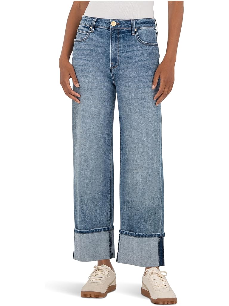 Tan KUT from the Kloth Sienna High Rise Straight Leg-roll Up 5"