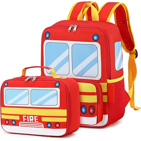 Kid-Sized Firetruck Backpack: Perfect for Preschool Adventures