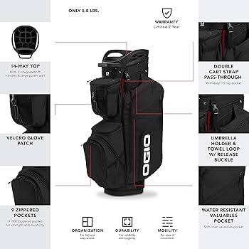 【美品】OGIO CONVOY SE CART BAG 14JV Convoy SE 14 Way Cart Bag-BLUE