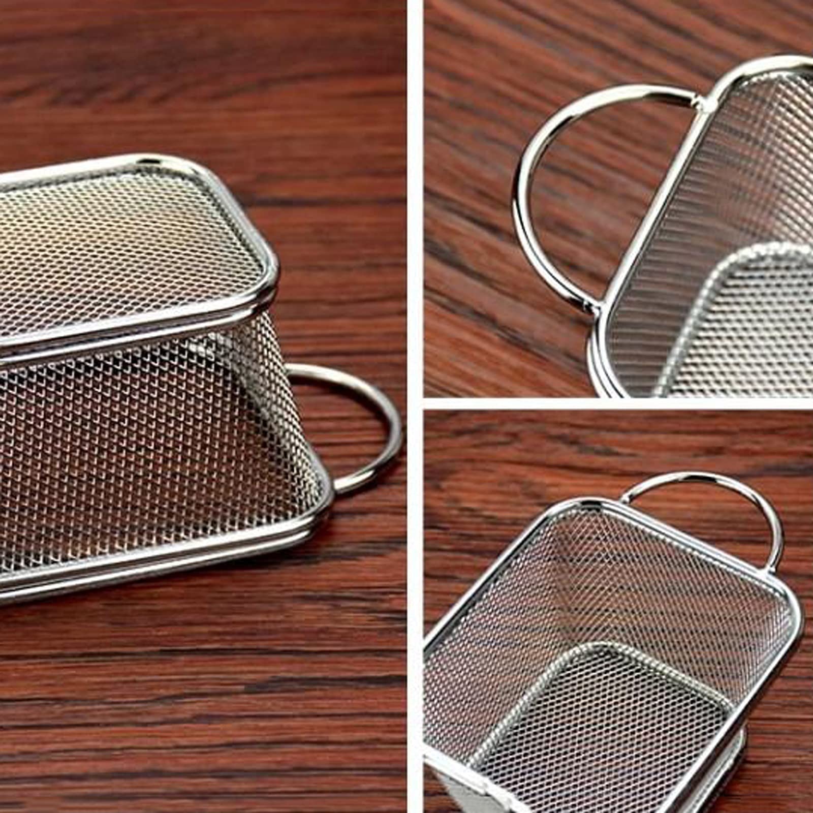 Cesta de acero inoxidable, cesta cuadrada para patatas fritas, herramientas de cocina, filtro de grasa para freír, accesorios de cocina duraderos