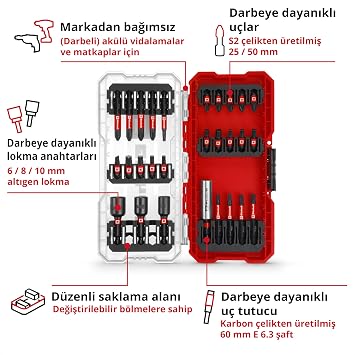 Einhell Orijinal S-CASE 28 Parça Darbeli Bit Ucu Set 49108703