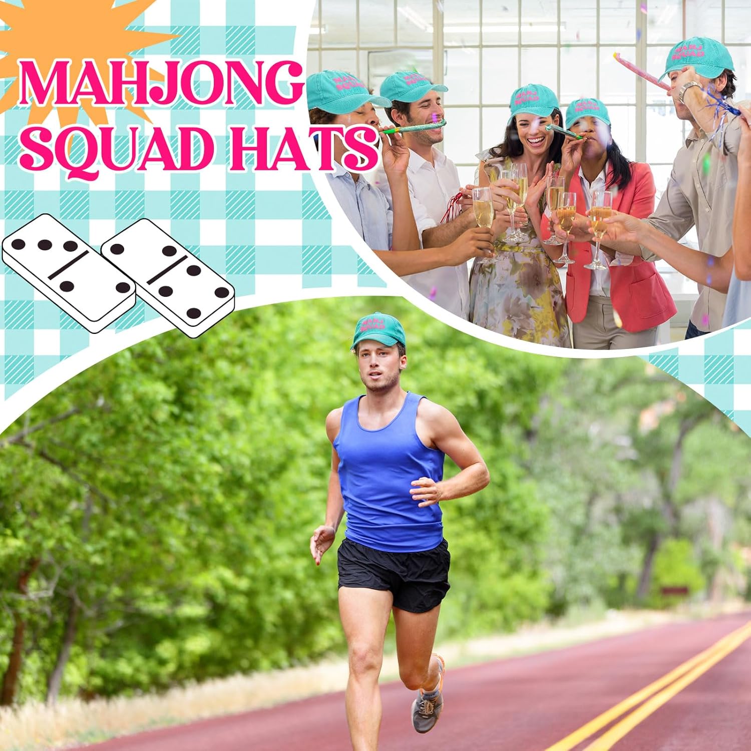 Mahjong Print Trucker Hat Mahj Squad Embroidered Cap Mahj Cap Foam Trucker Hat for Mahjong Accessories Party Gifts - Image 5