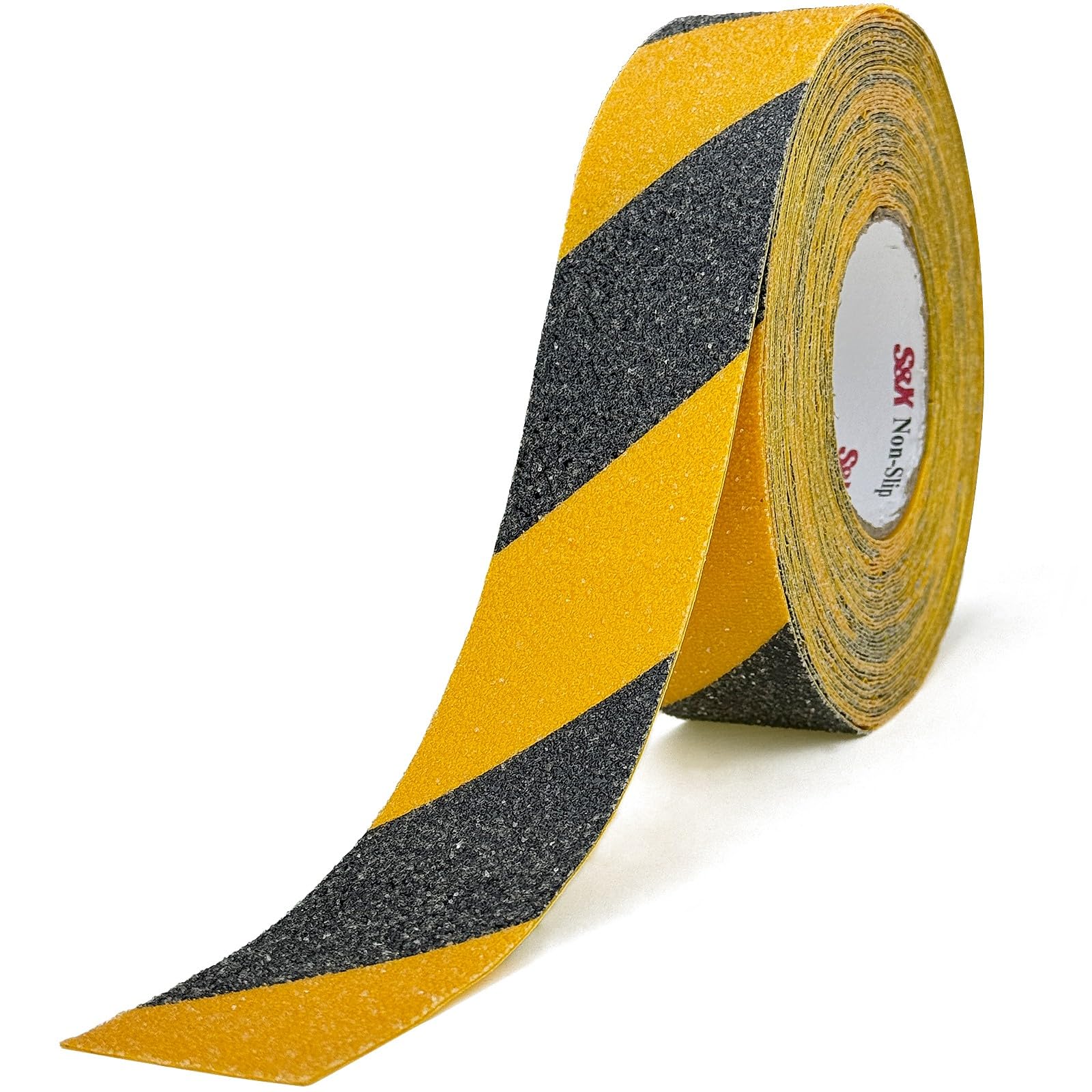 S&X Black/Yellow Anti Slip Tape, 2" x 60 FT, Heavy-Duty Grip Tape for Stairs Steps Outdoor Waterproof Safety Non Skid Roll High Traction Non Slip Strip