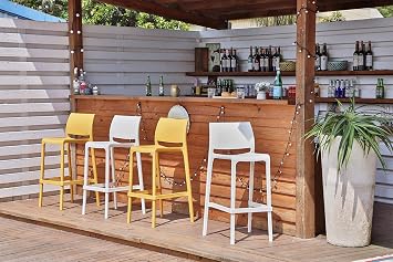 Lagoon Sensilla Stack-Able Counter Stool - 2 Pcs/Set (Grey)