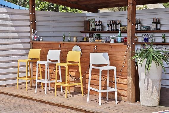 Lagoon Sensilla Stack-Able Counter Stool - 2 Pcs/Set (Grey)