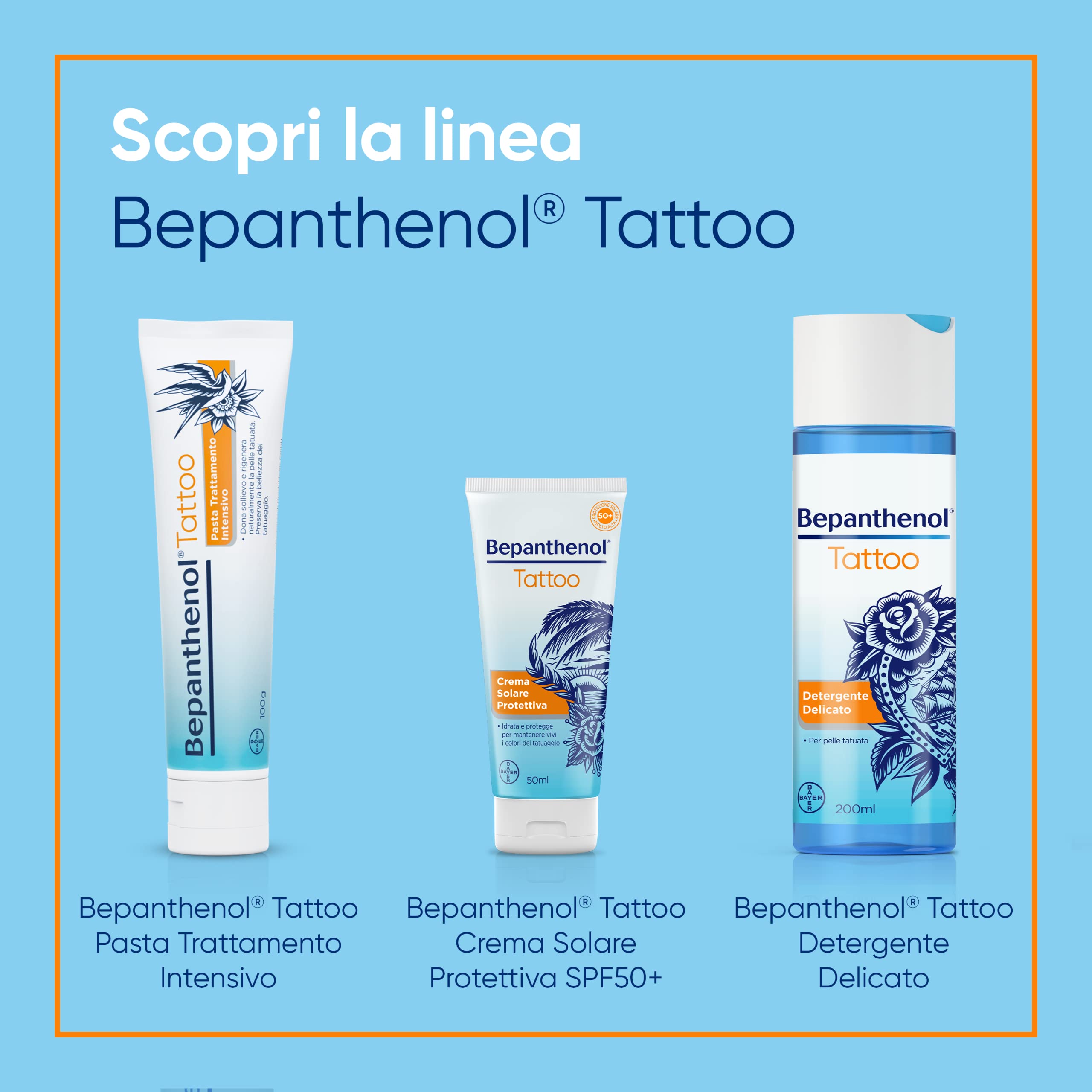 Bepanthenol Tattoo Pasta Trattamento Intensivo, Crema Tatuaggi Corpo con Pantenolo, Crema Tattoo Idratante che Protegge, dà Sollievo e Rigenera la Pelle, Preserva la Bellezza del Tatuaggio, 100g