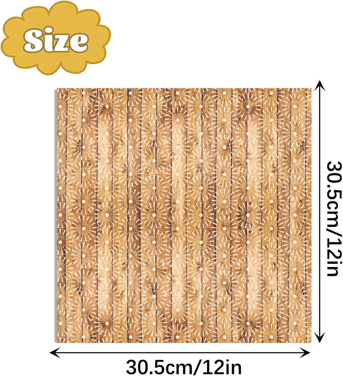 24 Pack Scrapbook Paper 12 × 12 Textured Patterned Paper, Vintage Double-Sided Decorative Craft Papers Scrapbooking Supplies for DIY Card Making Photo Album Journal Decor (Wooden Texture)