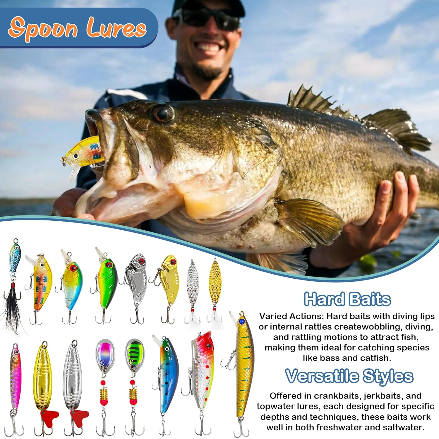 Fishing Advent Calendar 2025-24-Day Christmas Countdown with 24-Piece Fishing Lure Set, Perfect Christmas Gifts for Fishermen