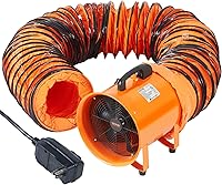 VEVOR 10-Inch Portable Exhaust Fan with 33ft Duct, 350W 1948 CFM 2-Speed Industrial Blower for Smoke Extraction & Ventilation
