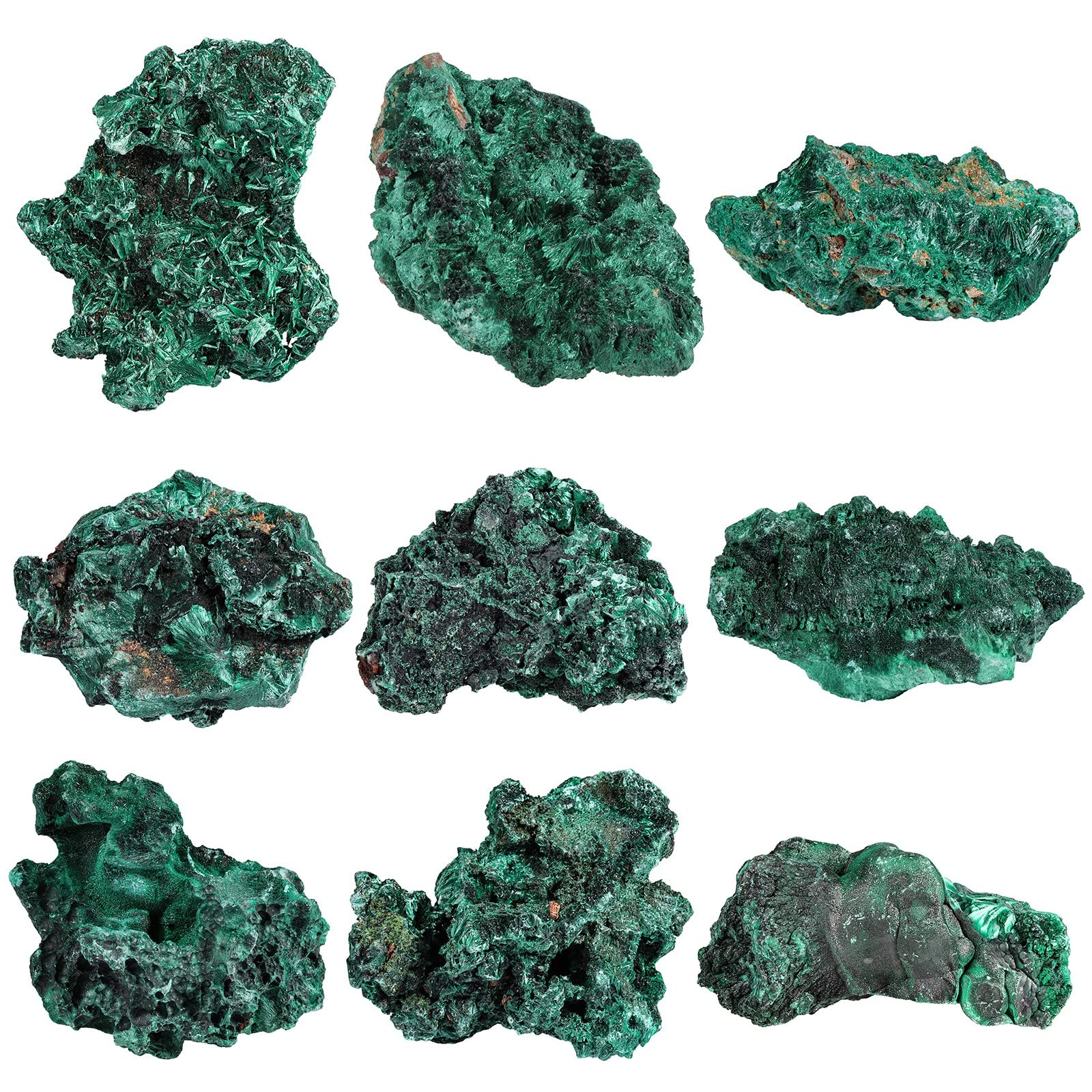 mookaitedecor Spécimen de grappe de Cristal de Malachite Naturelle pour la décoration de la Maison, Géode de Cristal en Pierre Brute décorative pour mineraux Collection Druse, 101-200g