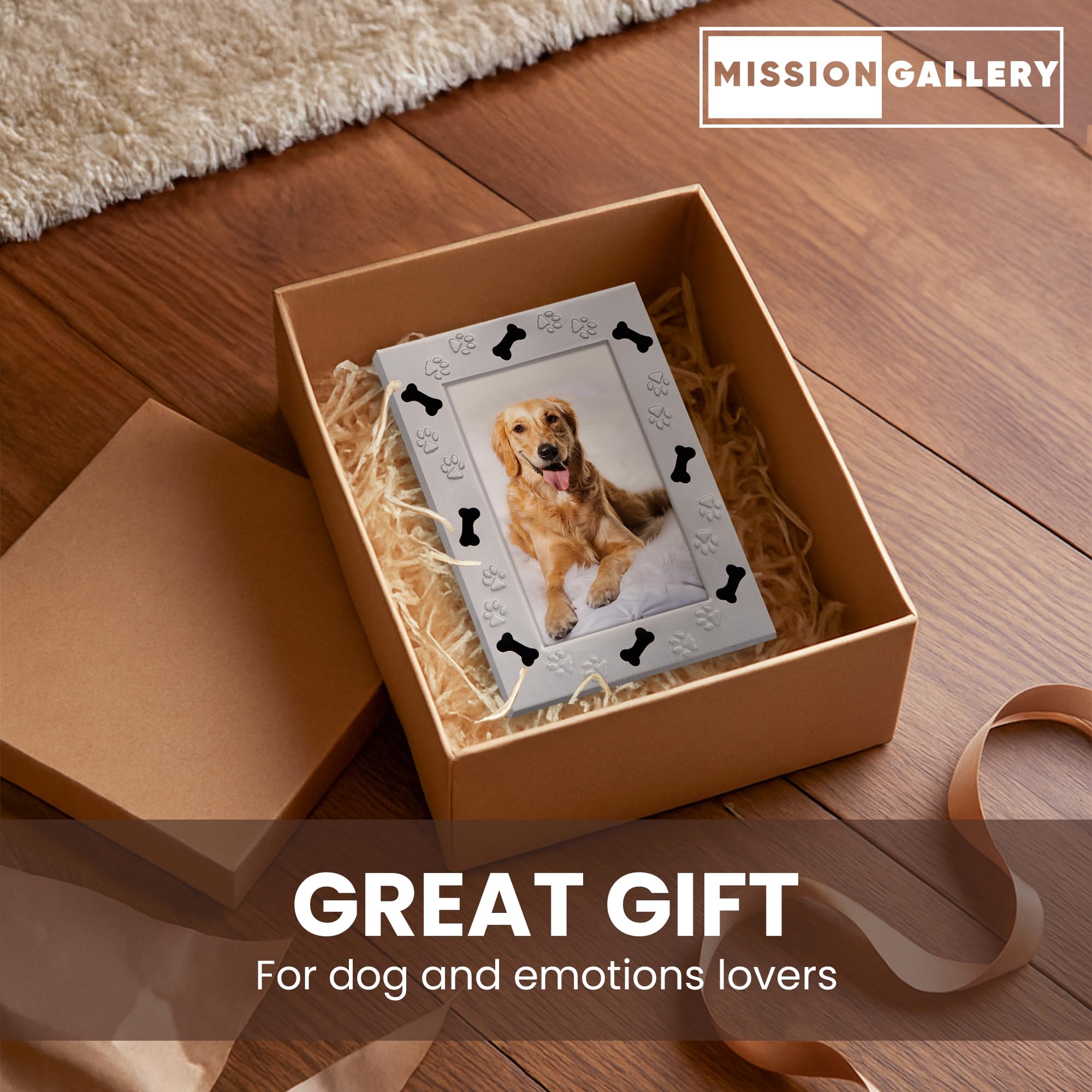 Fotolijst DOG Hond Mat Zwart/Zilver | 10x15 cm Fotolijst DOG Hond Mat Zwart/Zilver | 10x15 cm