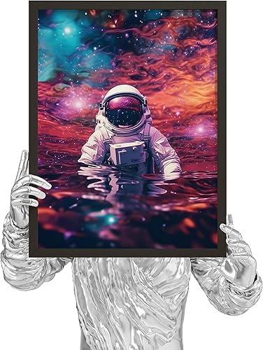 Miniatura 3 de EXCOOL CLUB Decoración de astronauta espacial, póster de astronauta trippy de 12 x 16 pulgadas, impresión artística de astronauta espacial,