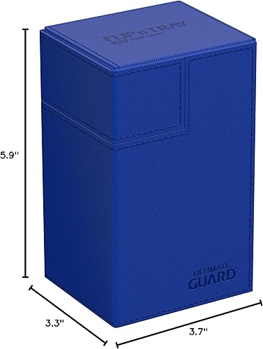 Miniatura 9 de Ultimate Guard Flip 'n' Tray 80+, funda para 80 tarjetas TCG de doble manga + bandeja de dados, azul, cierre magnético independiente y forro