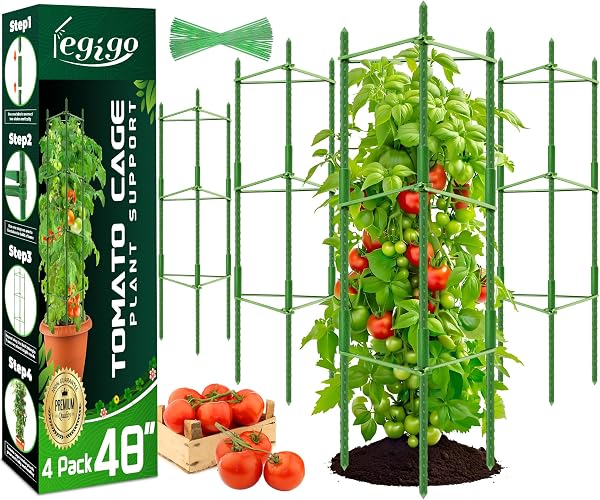 Legigo Tomato Cage for Garden & Potted Plants - Tomato Trellis & Stakes for Climbing Vegetables & Flowers