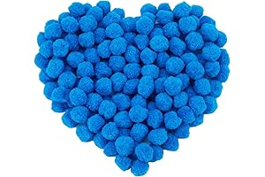 MORFEN 150 Pieces Blue Pom Poms
