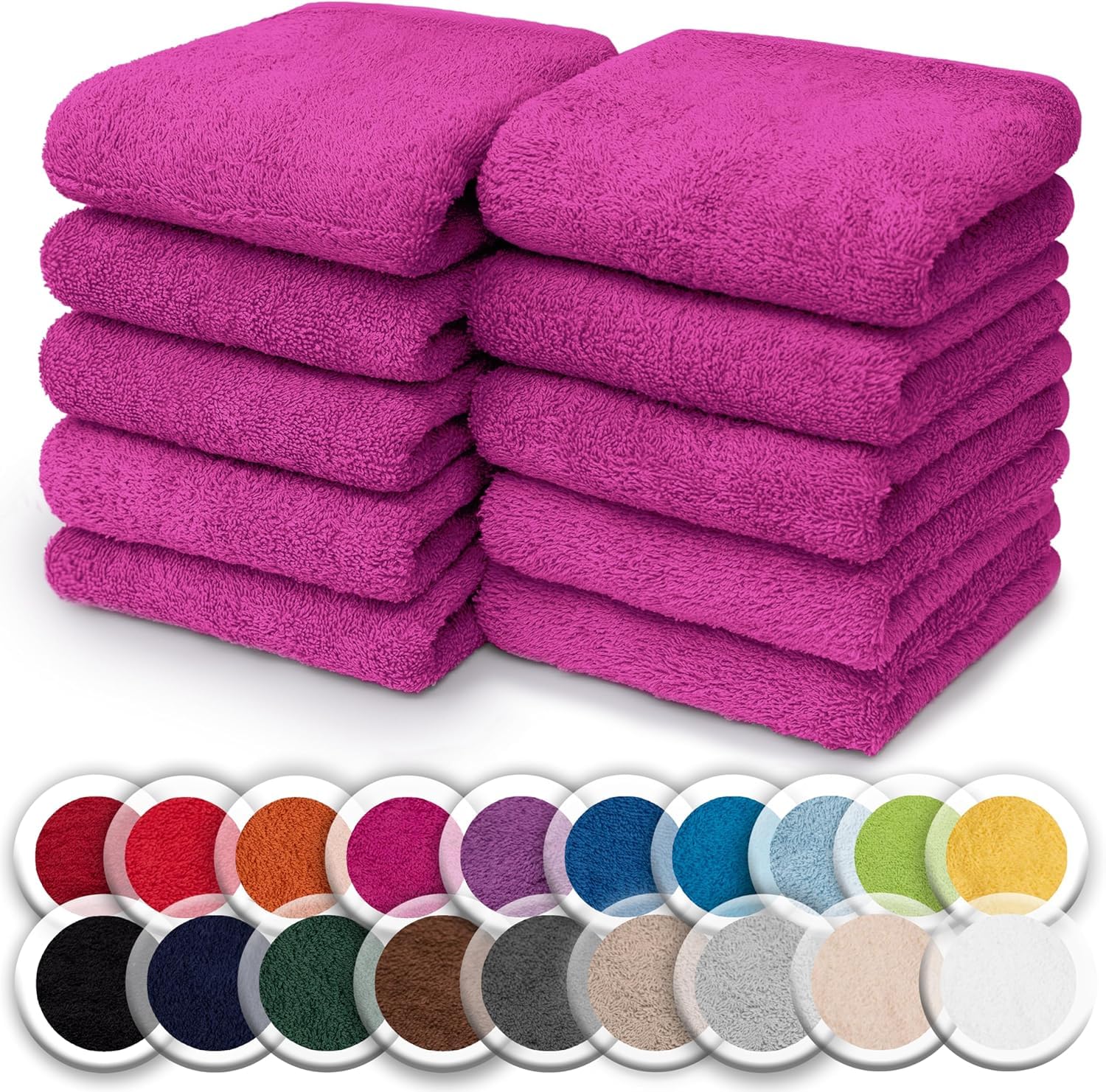 NatureMark Juego de 10 toallitas de Rizo para Cara y Manos – 100% algodón, Suaves y absorbentes – 30×30 cm, Verde Oscuro — view 17