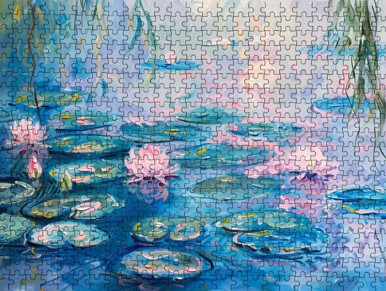 Drewniane puzzle dla dorosłych 6000, zabawne puzzle dekoracyjne, staw lotos
