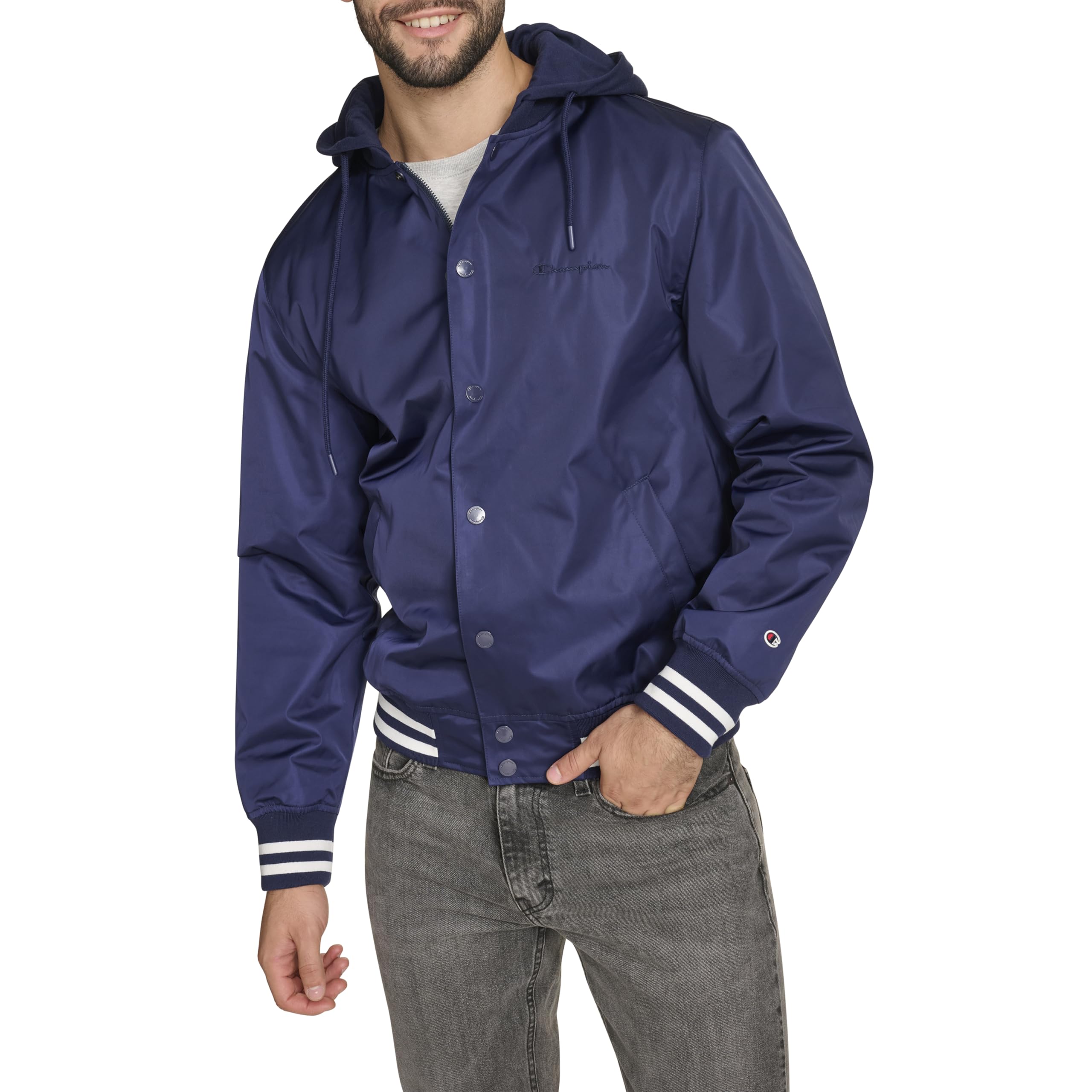 Chaqueta Champion con capucha de jersey suave y botones a presión 8