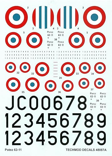 Miniatura 3 de Techmod 48087 148 Potez 63-11 French Fighter Wet Decal WWII wMask WWII