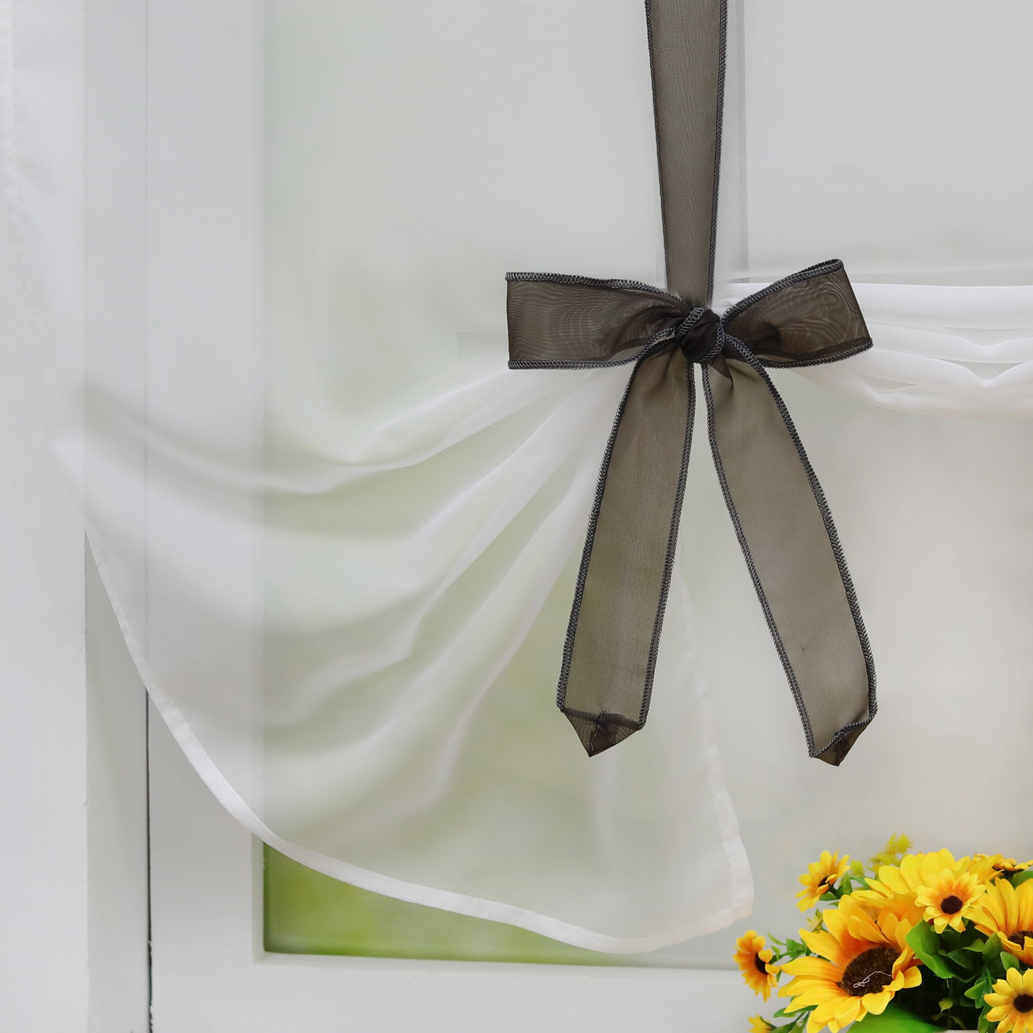 Tenda A Pacchetto Joyswahl Adele In Voile Trasparente Con Passanti – Colore Sabbia, 140x140 Cm, Fissaggio A Nastro