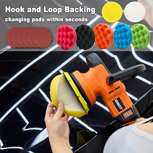 Miniatura 6 de Pulidora orbital inalámbrica para batería DEWALT, cera de automóvil sin escobillas con disco de pulido de 6 pulgadas, para detallespulidosencerado