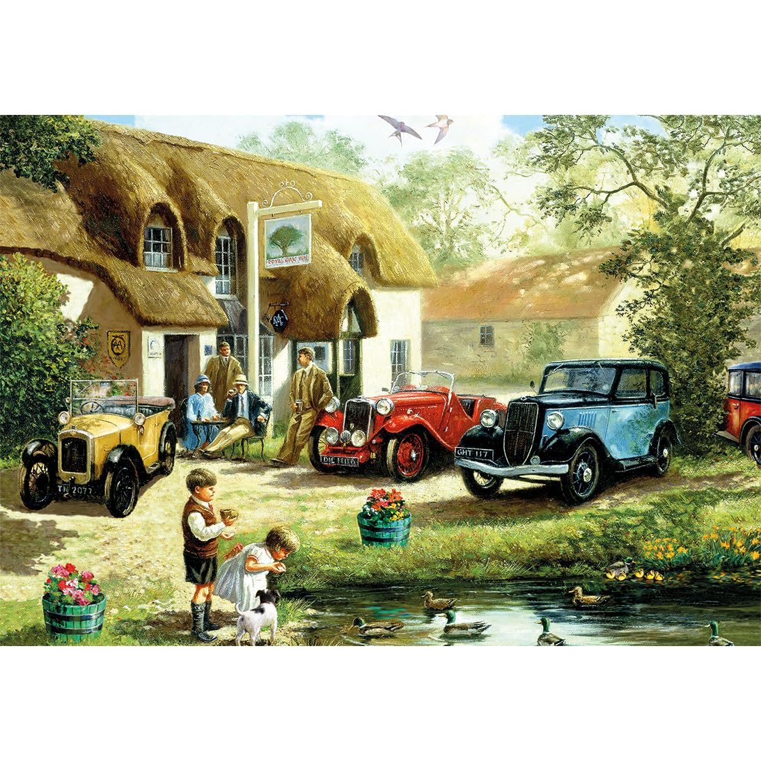 Gibsons Feeding The Ducks 500 Piece Jigsaw Puzzle Countryside