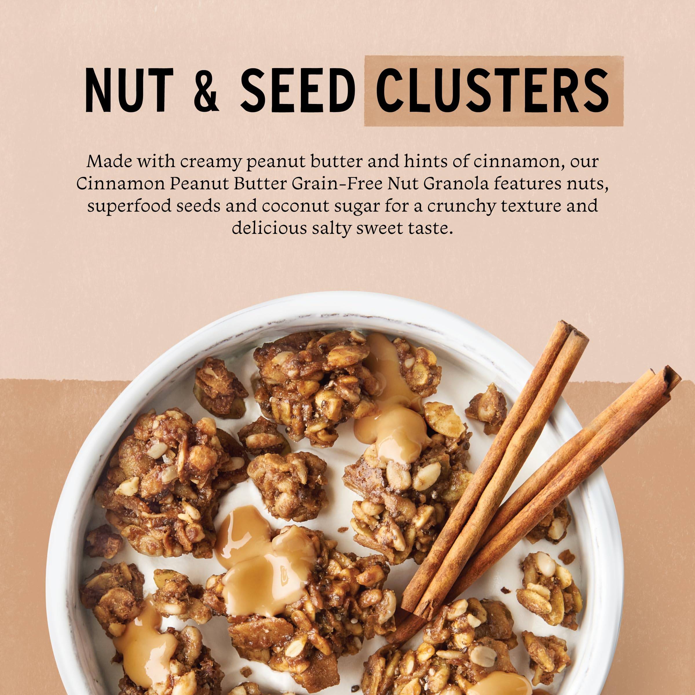 Purely Elizabeth, Mantequilla de maní y canela, granola Keto con aceite MCT, sin granos (3 unidades, bolsas de 8 onzas)