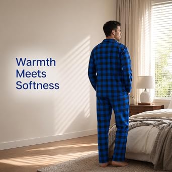 LANBAOSI Couples Matching Pajama Set Button Down Lounge Shirts Pants