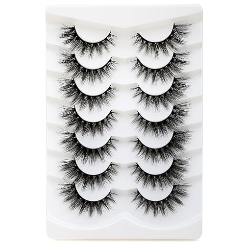 Miniatura 2 de Pestañas postizas de visón sintético de 0.631 pulgadas con banda superfina, pestañas esponjosas y de aspecto natural, suaves y finas, pestañas