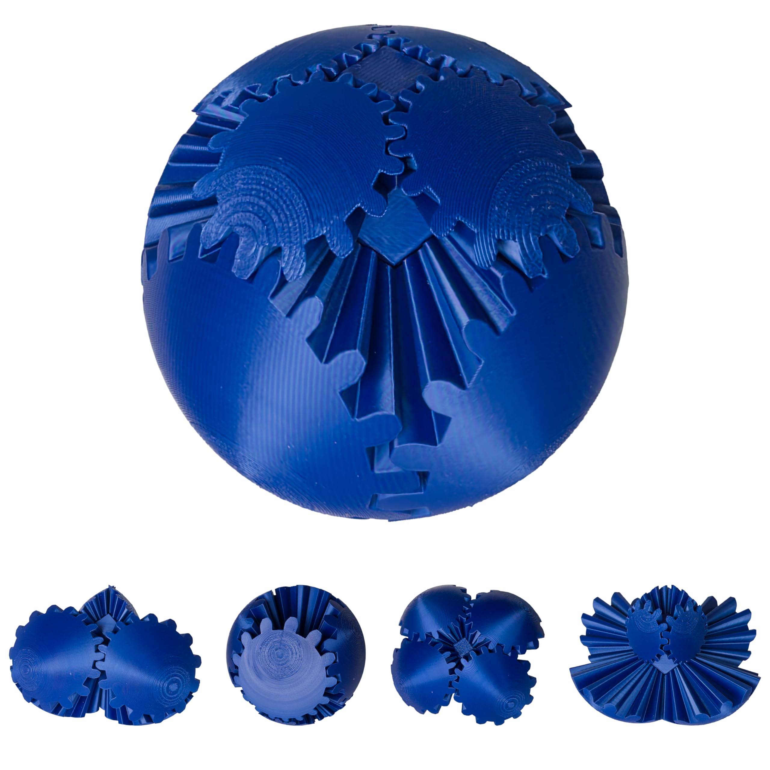 3D Printed Gear Ball Fidget Toy - Steampunk GearSphere Spinner, Durable Smooth Rotation Stress Relief Desk Gadget, Unique Birthday for Teen Boys & Adults (Navy Blue) โ image 1