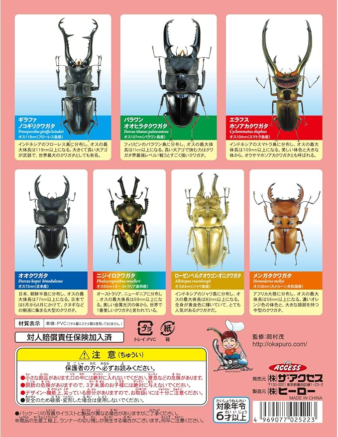 Amazon 立体昆虫図鑑 世界のクワガタ 昆虫 リアルフィギュア ソフビ人形 おもちゃ