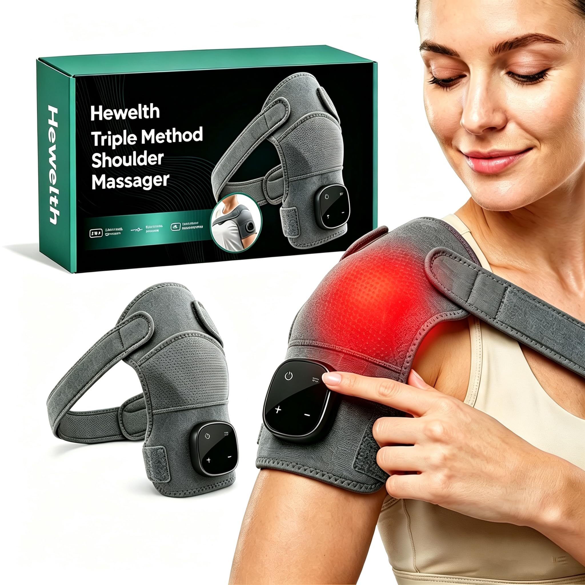 Photo 1 of ***PARTS ONLY***NON FUNCTIONAL***Hewelth Triple Method Shoulder Massager, with Heat Compression & Vibration, Triple Therapy Shoulder Massager for Shoulder Pain Relief and Muscle Relaxation