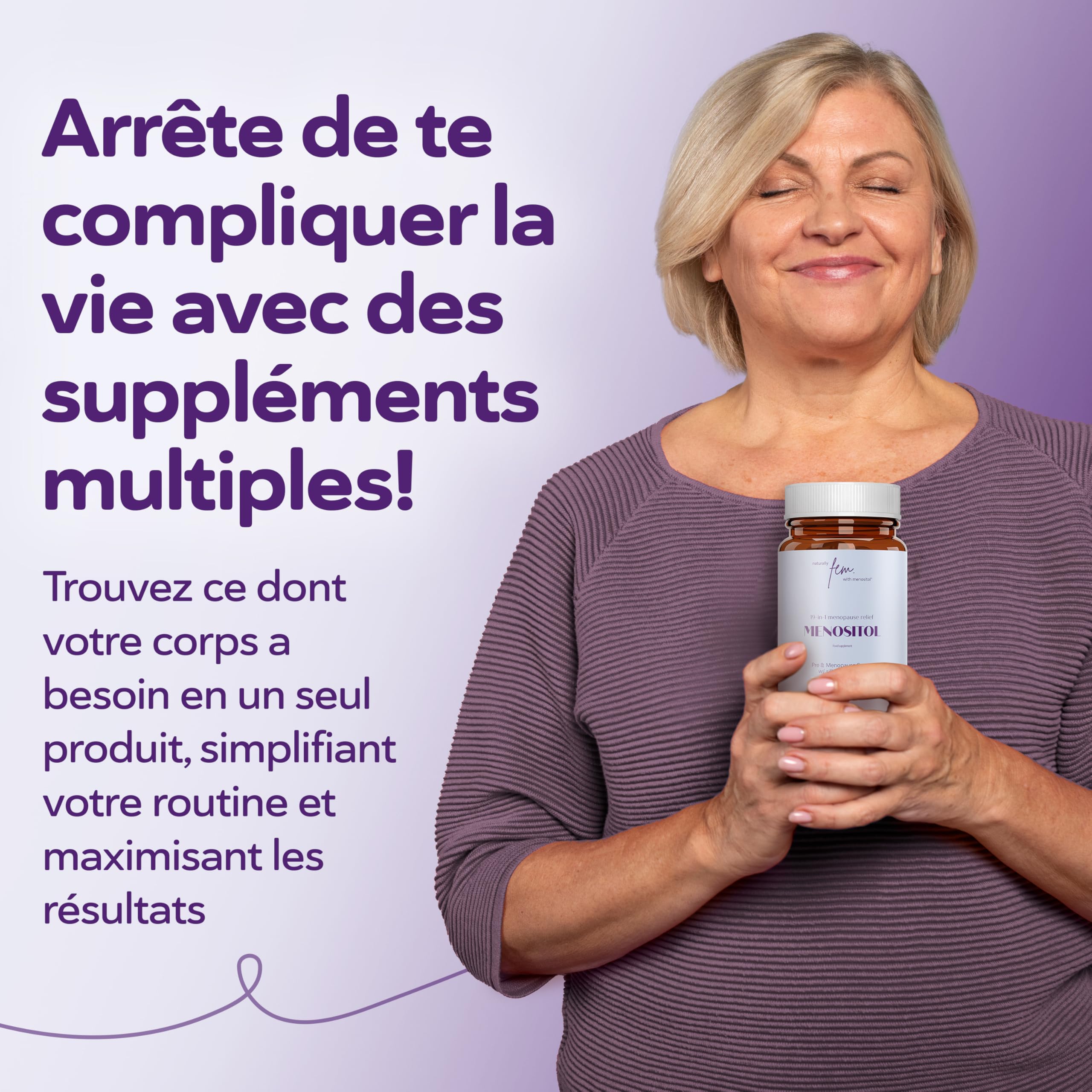 Ménopause & Bouffées de Chaleur | Inositol FEM Menositol SOPK 19-en-1 | Complément Menopause avec Myo-Inositol, D-Chiro, Isoflavones & Sauge | Soutien Hormonal, Sommeil & Humeur | Qualité Premium