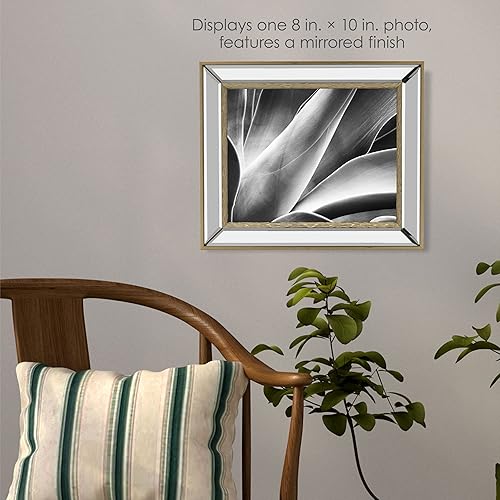 Miniatura 5 de Mikasa Marco de fotos de espejo, muestra una foto de 8 x 10 pulgadas, caballete trasero para exhibición de mesa, 10.5 x 12.5 pulgadas