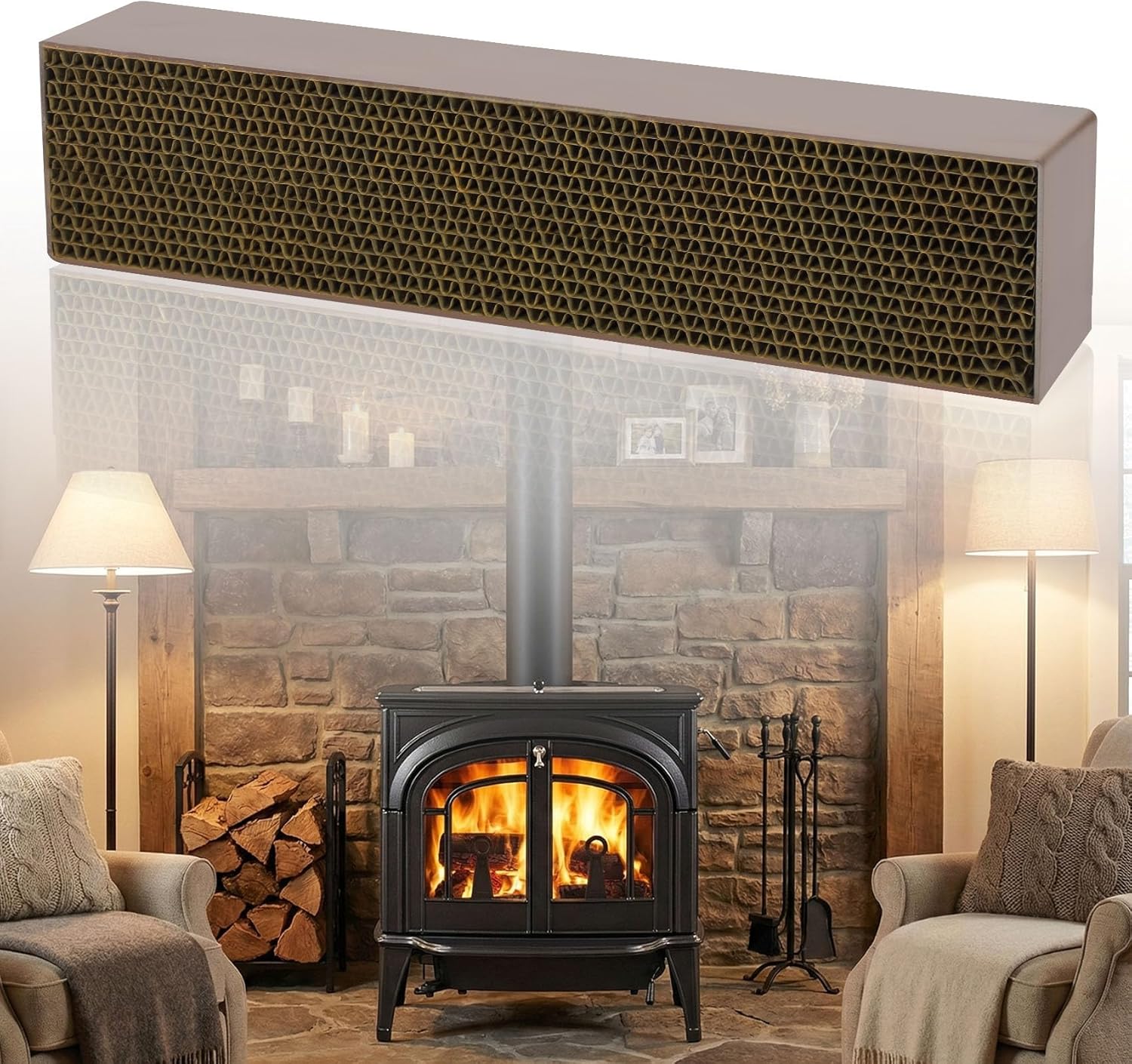 2.5" x 12.75" x 1" Wood Stove Catalytic Combustor, Catalytic Replacement for Vermont Castings Defiant and Encore Flexburn, Ceramic