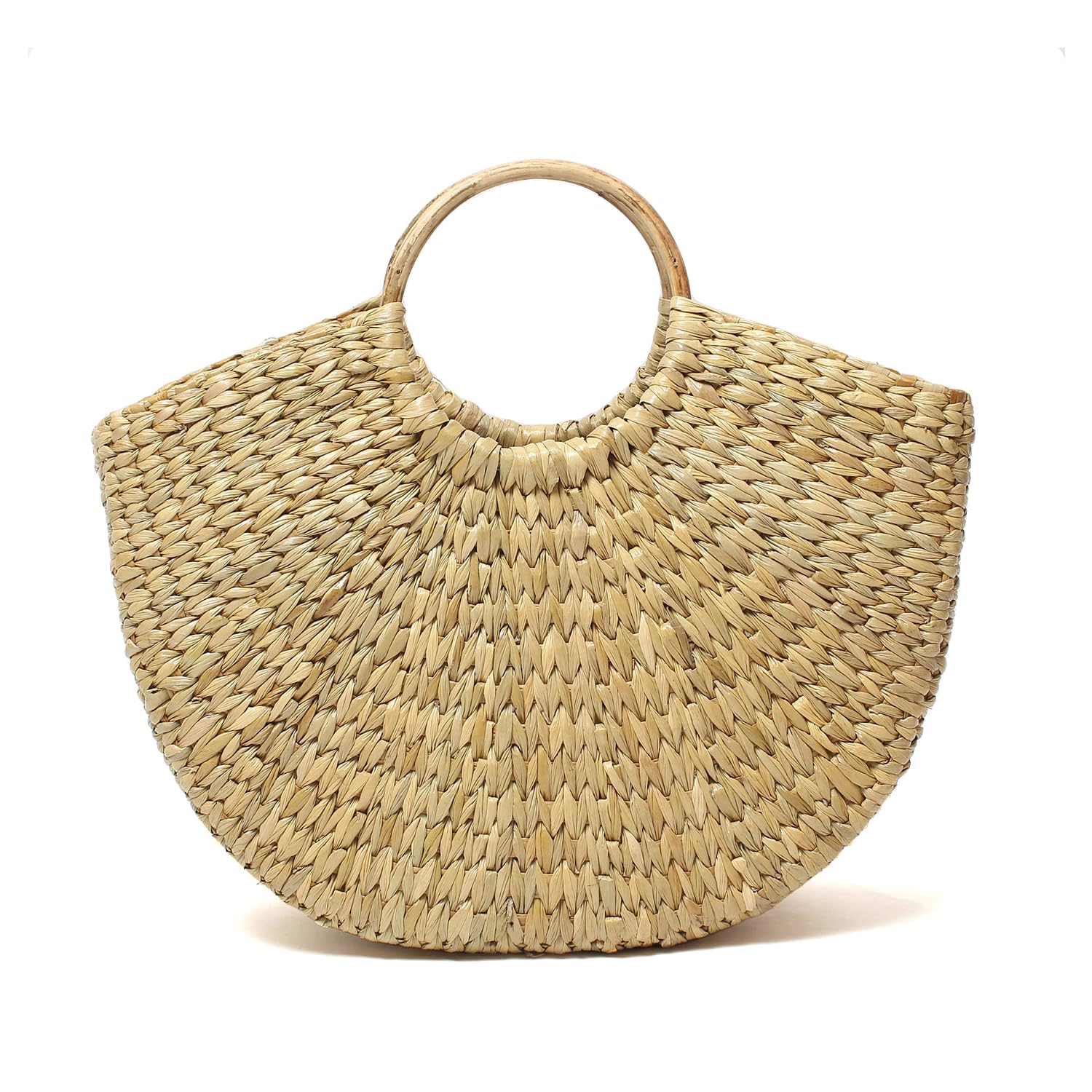 Habere India-All the Cultures Fabricating India Straw Bag | Big Tote Bag | Basket Bag | Bamboo Tote |Boho Bag | Kouna Bag | Women Handbags | Half Moon Bag (Large), Beige (B0C7QG1B9S) Amazon Price History, Amazon Price Tracker