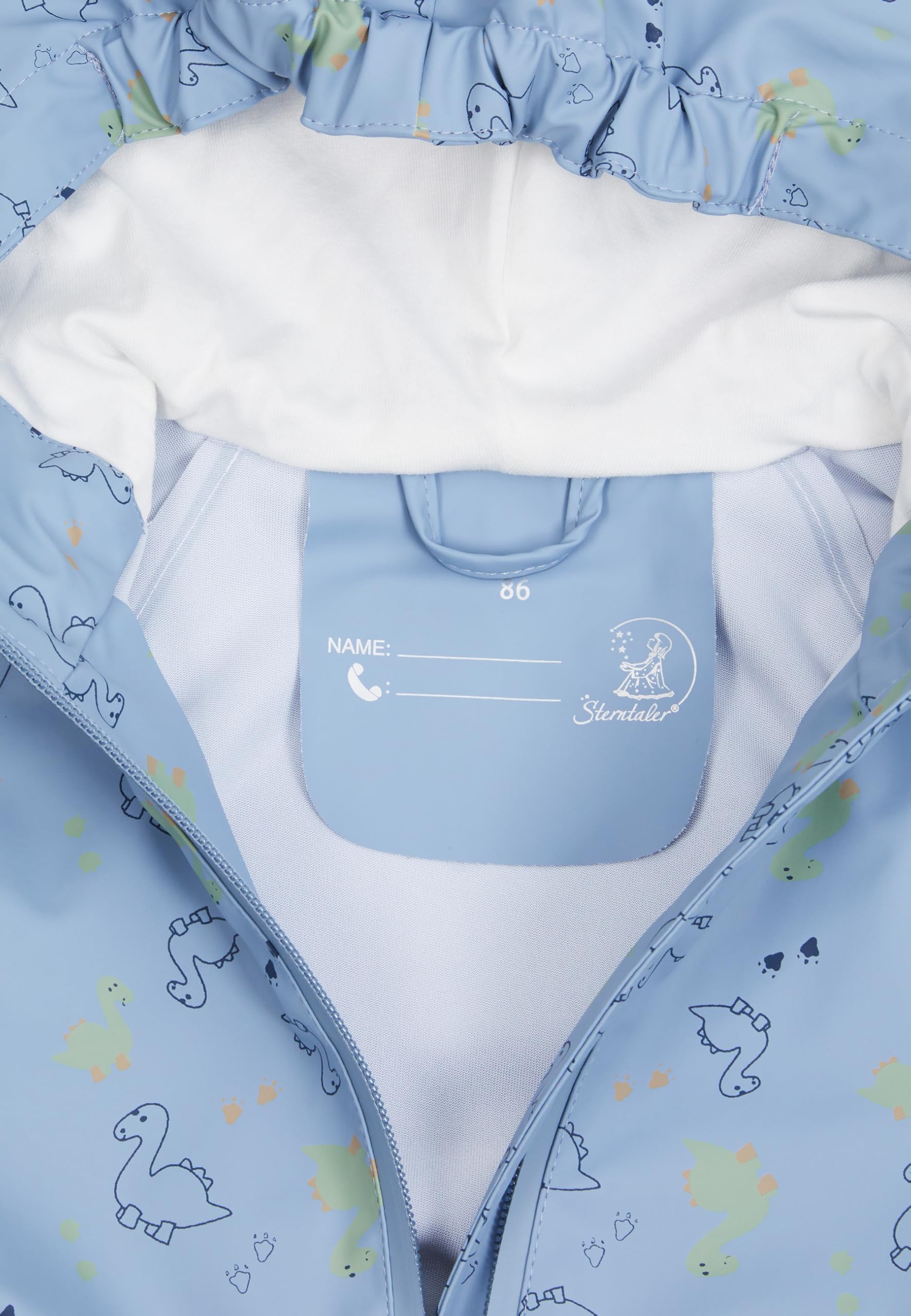 Sterntaler Regenjacke ungefüttert Dino - Kinder Regenjacke wasserdicht - Jungen Jacke mit verschweißten Nähten Kapuze und reflektierendem Detail - robuste Regenbekleidung