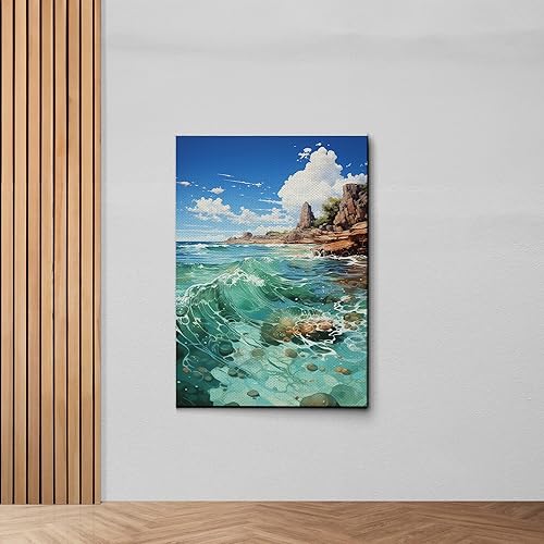 Miniatura 3 de Home decoration, Watercolor Sea Turtle Canvas Wall Art, Sea Turtle Canvas Print, Nautical Coastal Canvas Wall Art, Nature Canvas Art, animal