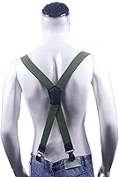 Vista 2 de Cedrainy Tirantes para hombre X Back Clip resistente ajustable con tirantes elásticos de 1.5 pulgadas de ancho