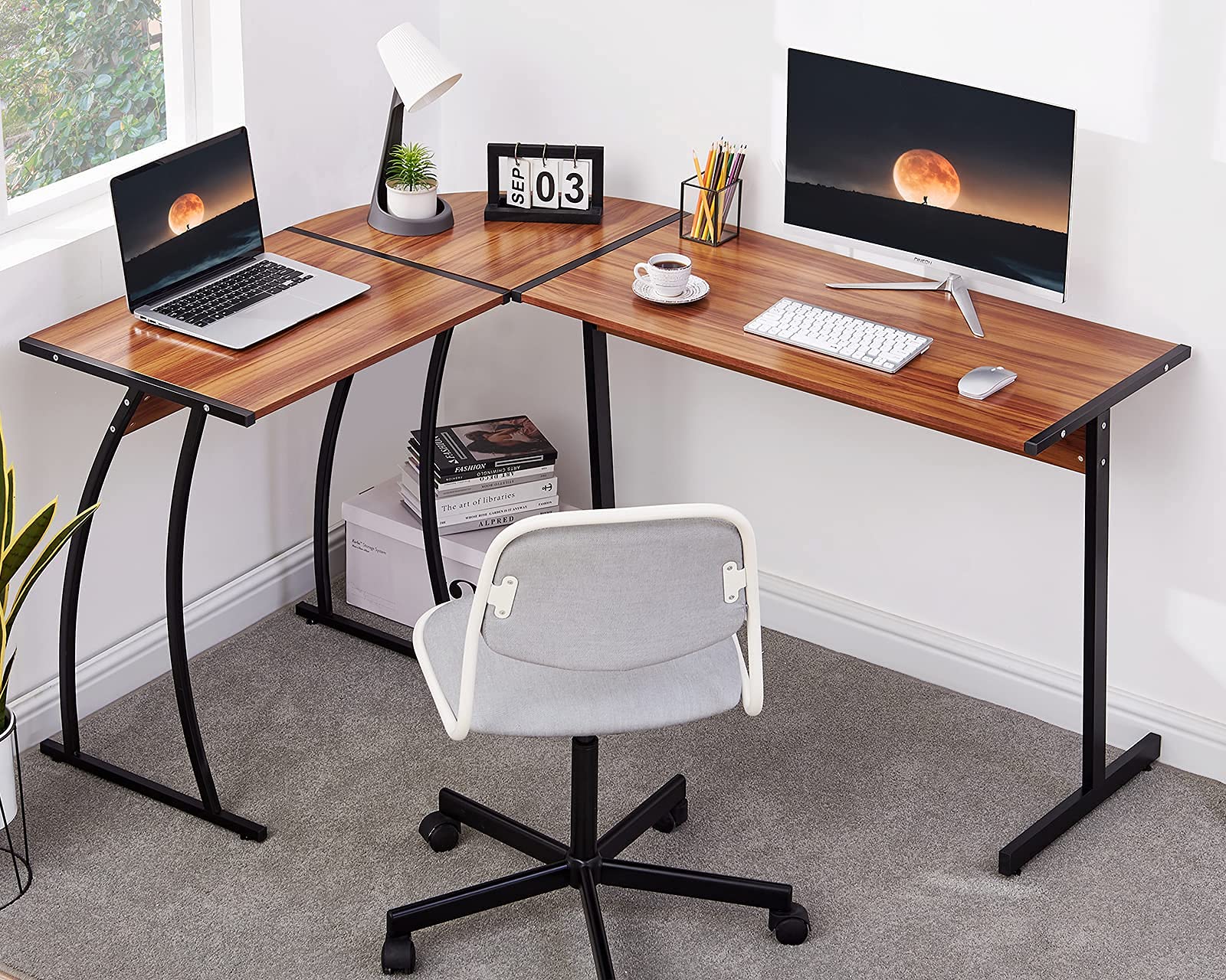 Buy GreenForest L Shaped Gaming Computer Desk 58.1 inch, LShape Corner