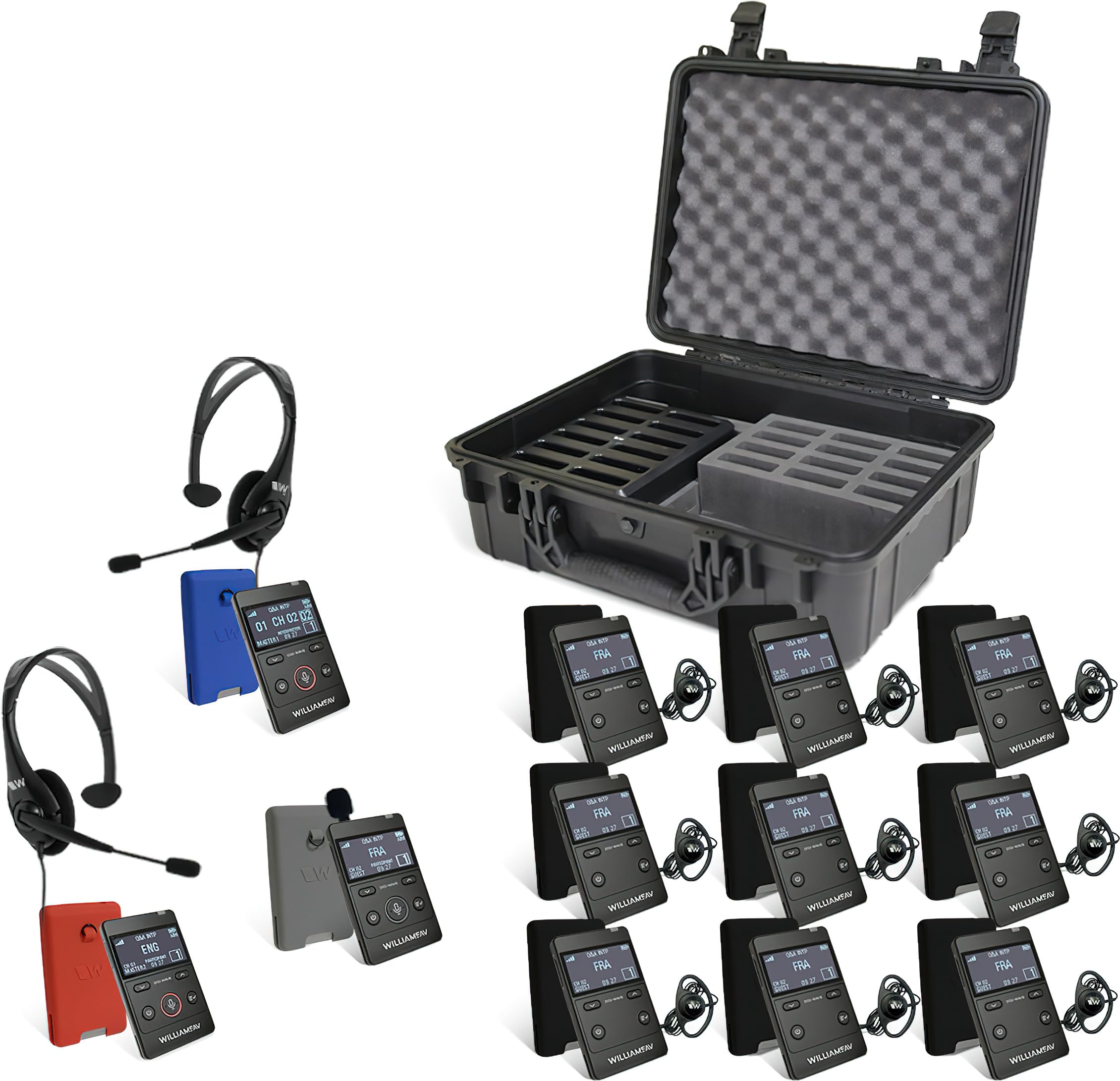 Williams AV DW SYS1AIM-00 Digi-Wave Advanced Interpretation Module System; Portable, Digital Communication System Specially Designed for Interpretation; Q&A Mode; 24 Channels