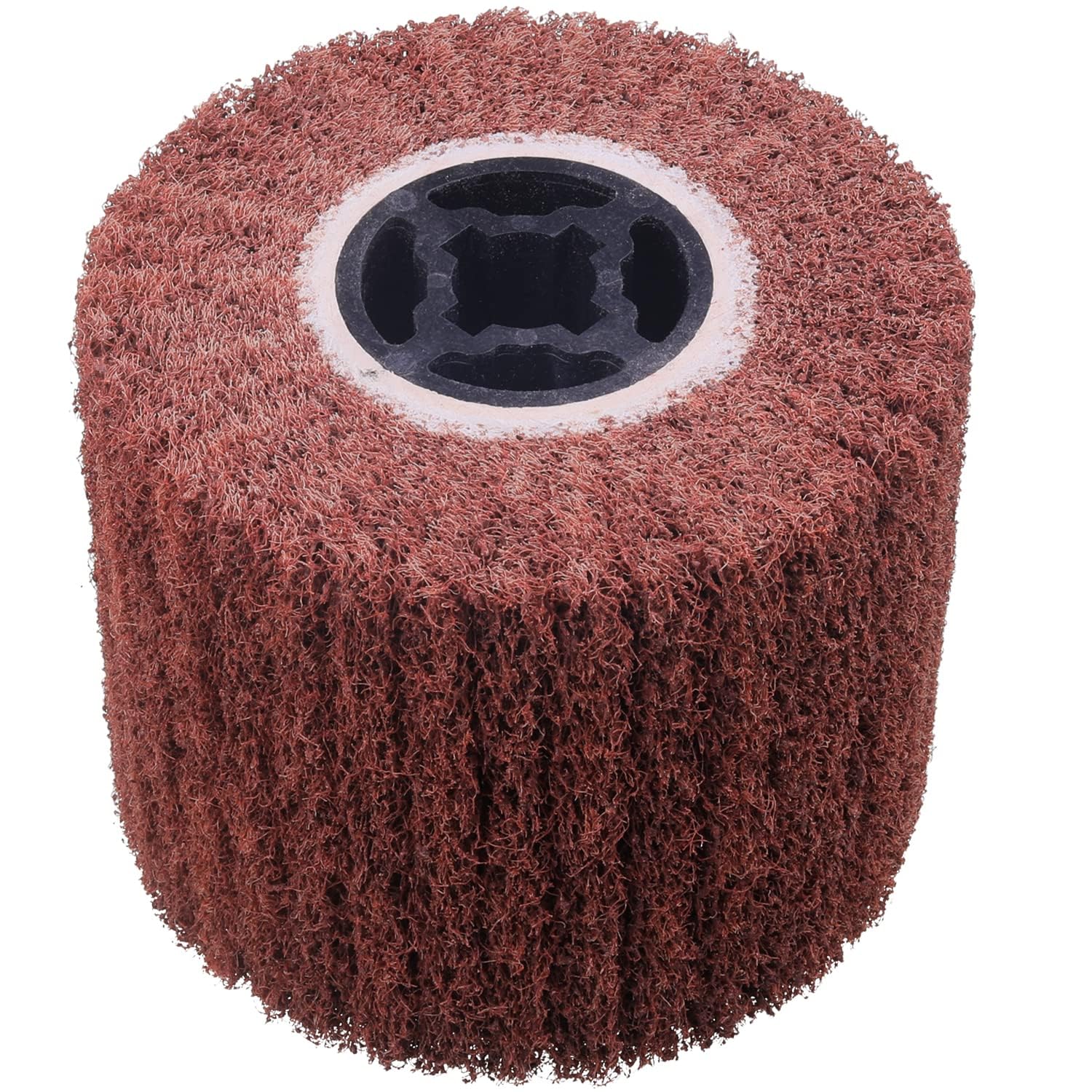 4.5x4 Inch Surface Conditioning Wheel, Abrasive Burnishing Tool for Metal Polishing and Rust Removal, 3/4 Inch Quad Keyway, Compatible with Handheld Polishers-image-6