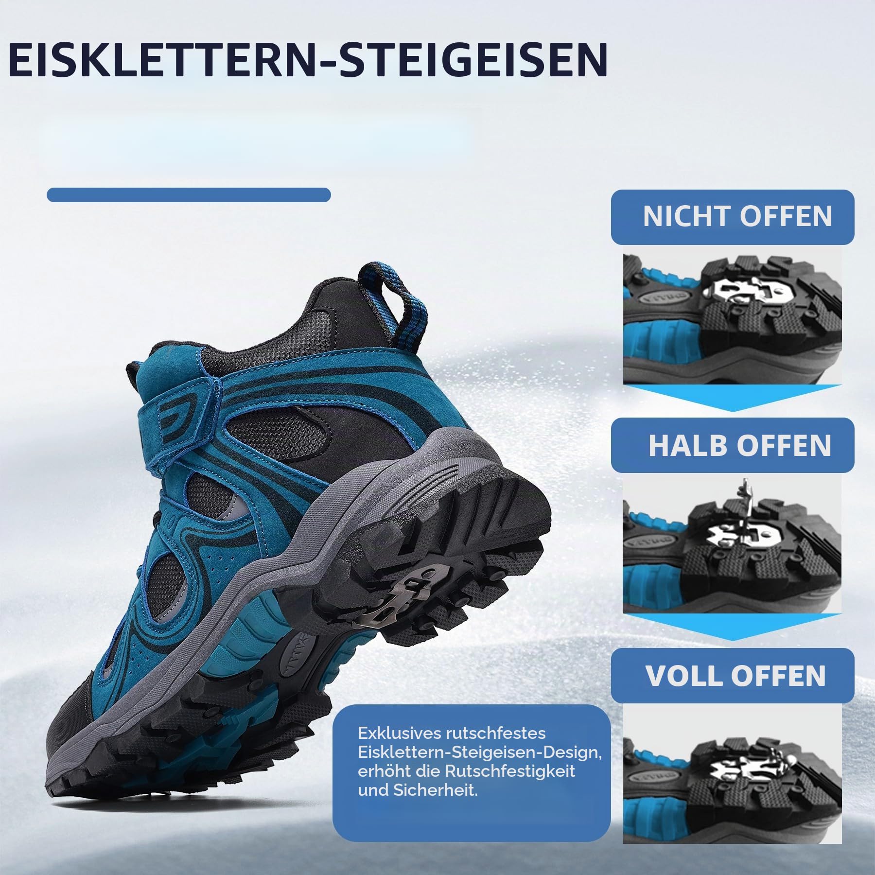 ASHION Kinder Winterschuhe Jungen Mädchen Schneestiefel Warm Gefütterte Trekking Stiefel,Himmelblau,37 EU