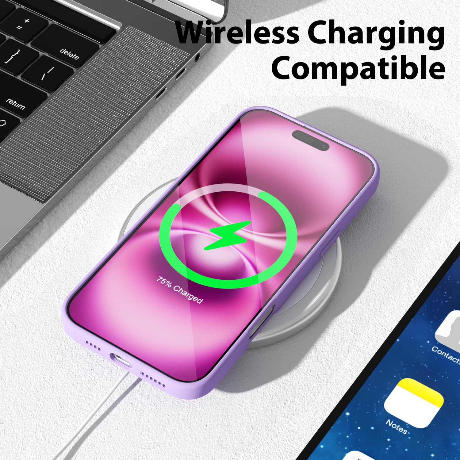 oakxco for iPhone 16 Pro Max Case Liquid Silicone, Soft Rubber Gel Elegant Aesthetic Basic Simple Cover, Cute Thin Slim TPU Matte Solid Color Plain Smooth Case for Women Girl, Light Pink — view 1533