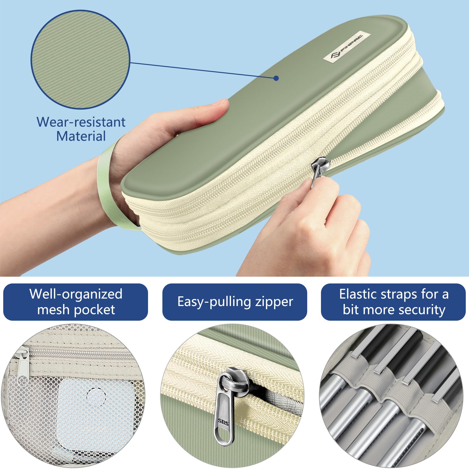 FINPAC Large Capacity Pencil Case, Foldable Pencil Box - Image 3