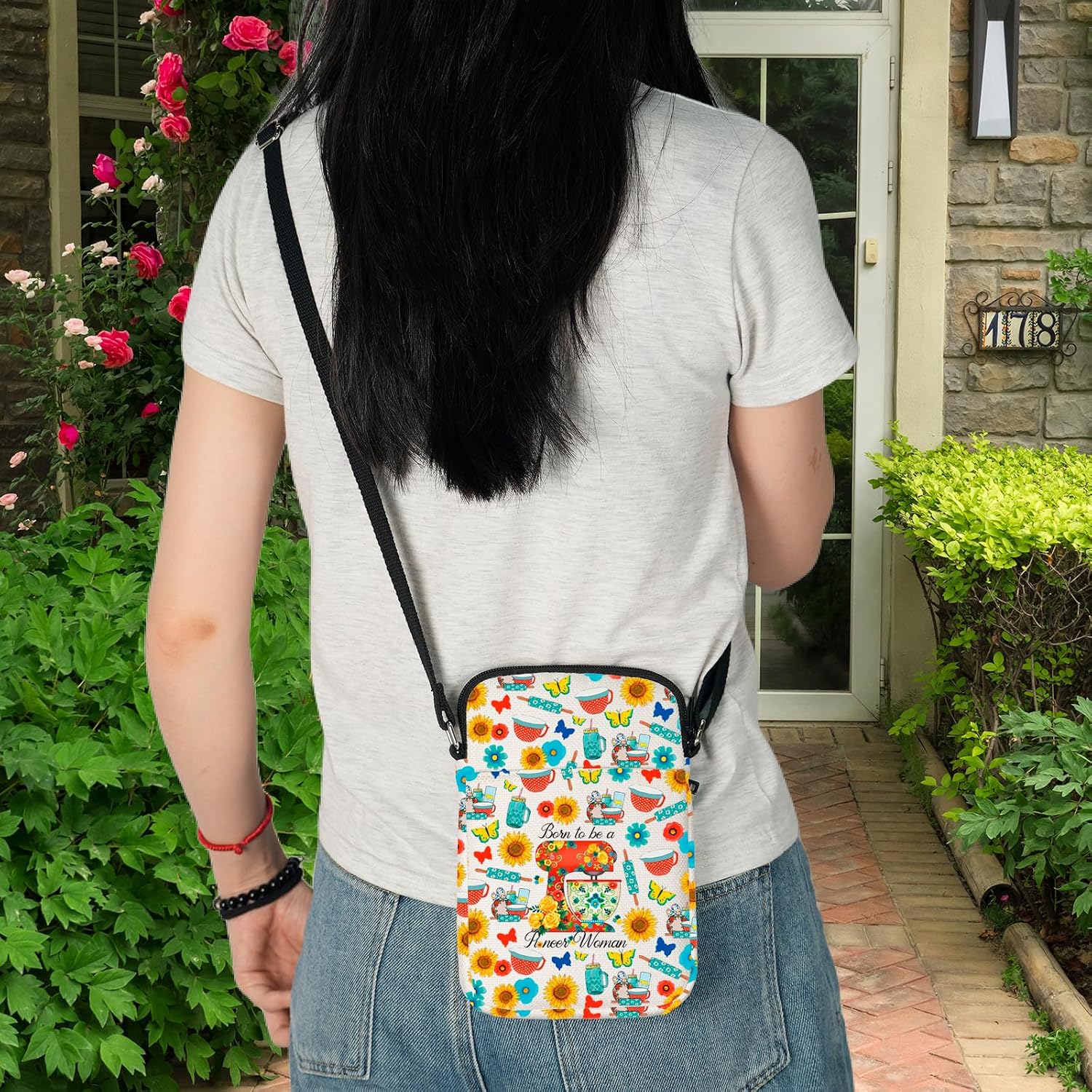 WZMPA Pioneer Crossbody Bag Cooking Lovers Gift Born To Be A Pioneer Makeup Zipper Pouch Bag Cooking Merch image 3