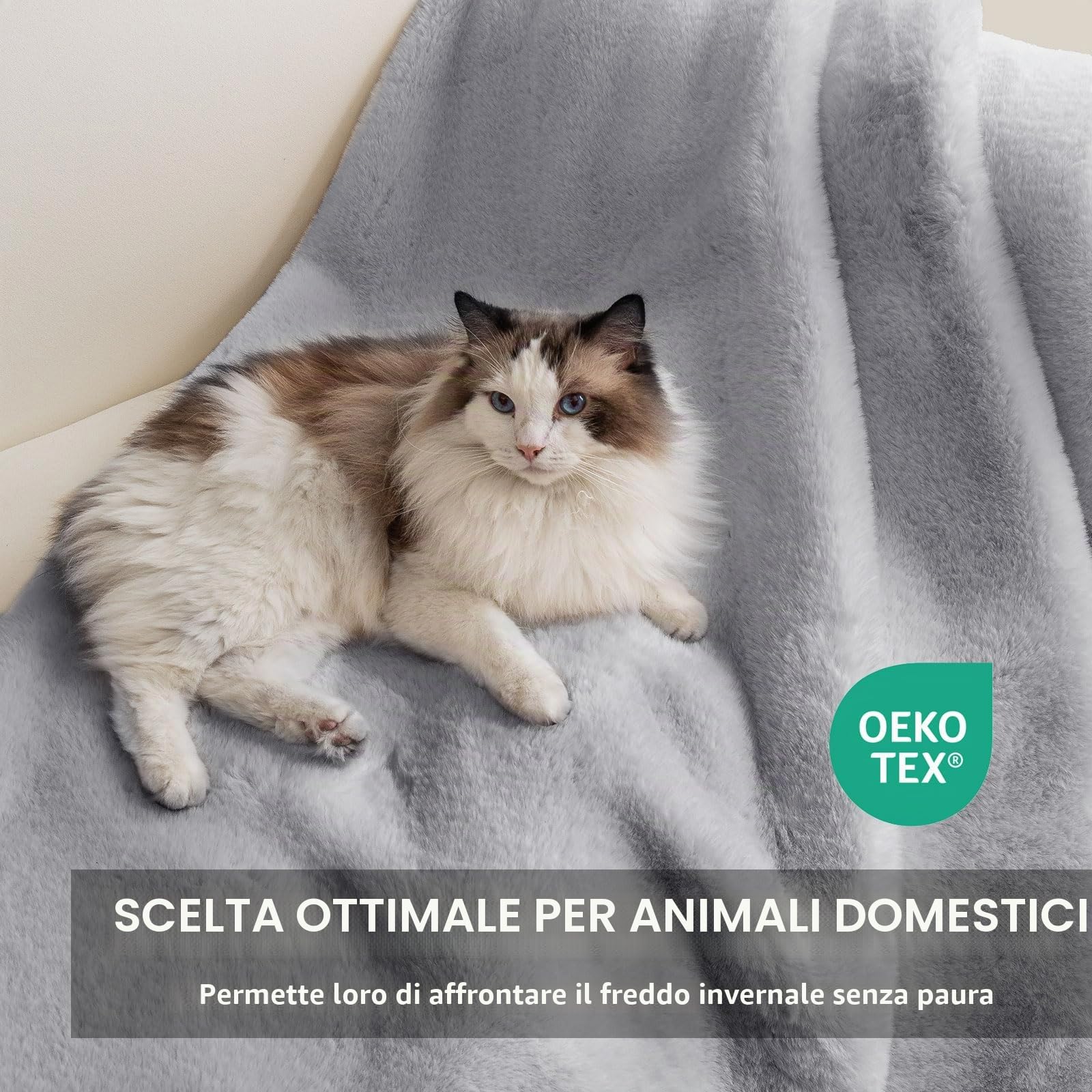 ShowyLive Coperta Plaid Super Morbida Coperta Pile Invernale da 1000 g/m² per Divano, Soggiorno -Coperta Lana Matrimoniale & Letto Singolo Adatto Adatto a Tutte le Stagioni (Grigio Chiaro, 130*160cm)