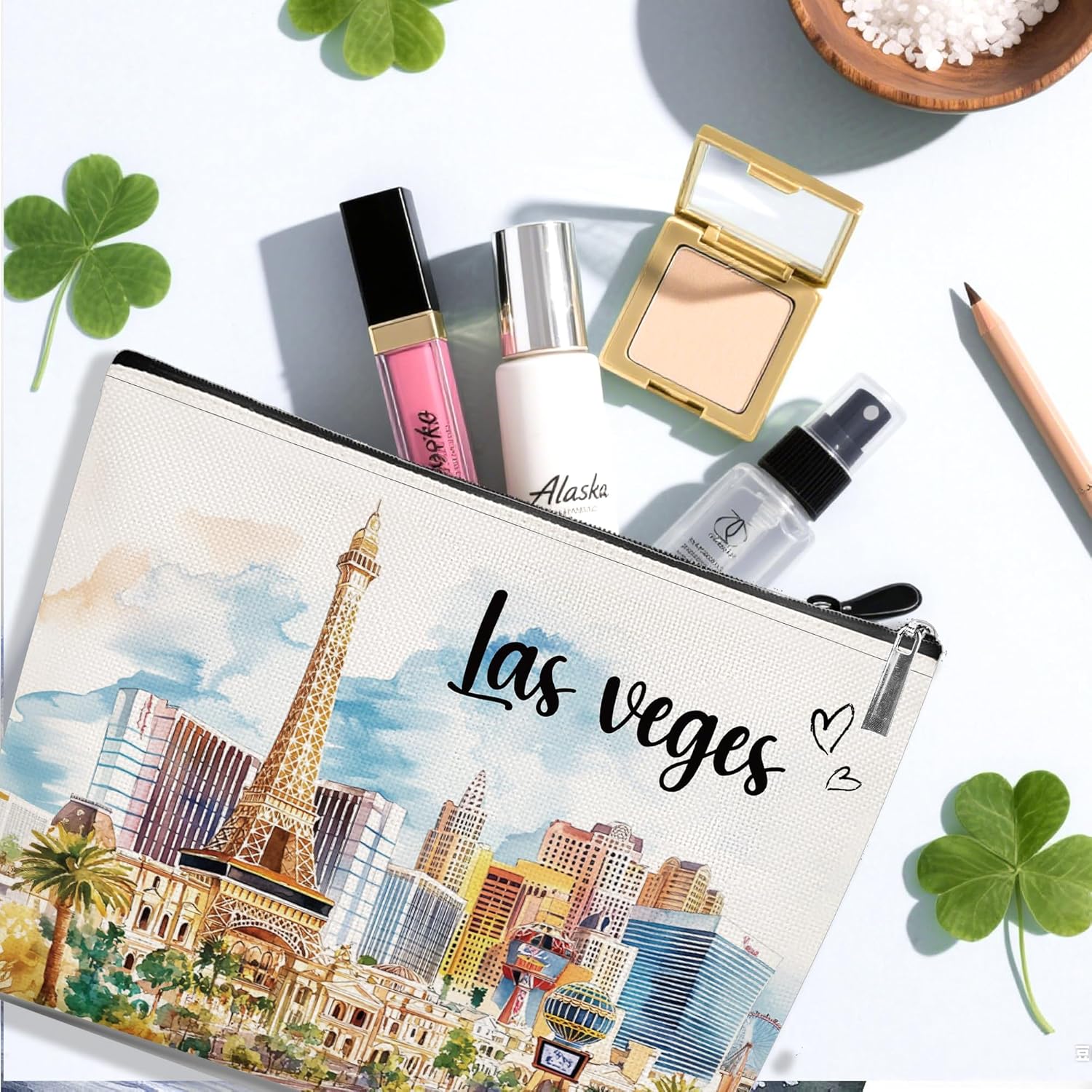 Las Veges Souvenirs Gifts for Women, Travel Cosmetic Bag, Las Veges Zipper Makeup Bags Toiletry Pouch, City Gifts for Girls Besties Friends Bff Sister Daughter - Image 5