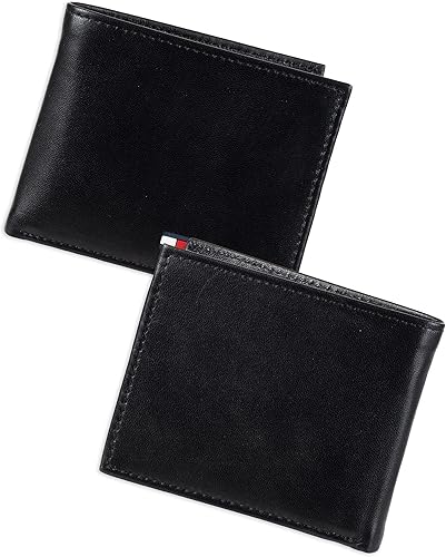 Miniatura 2 de Tommy Hilfiger Cartera plegable delgada de piel auténtica para hombre con bolsillo para monedas Negro