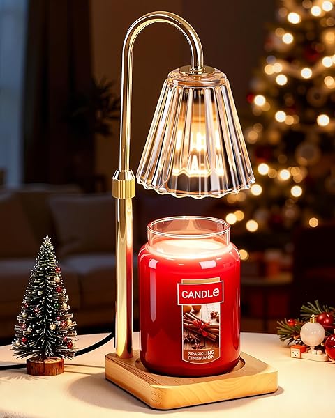 Marycele Candle Warmer Lamp for Yankee Candles, Christmas Birthday Gifts for Mom Women Sister Her, House Warming Gifts, Thanksgiving Decorations for Office Room Home Decor, Clear Wax Warmer with Timer